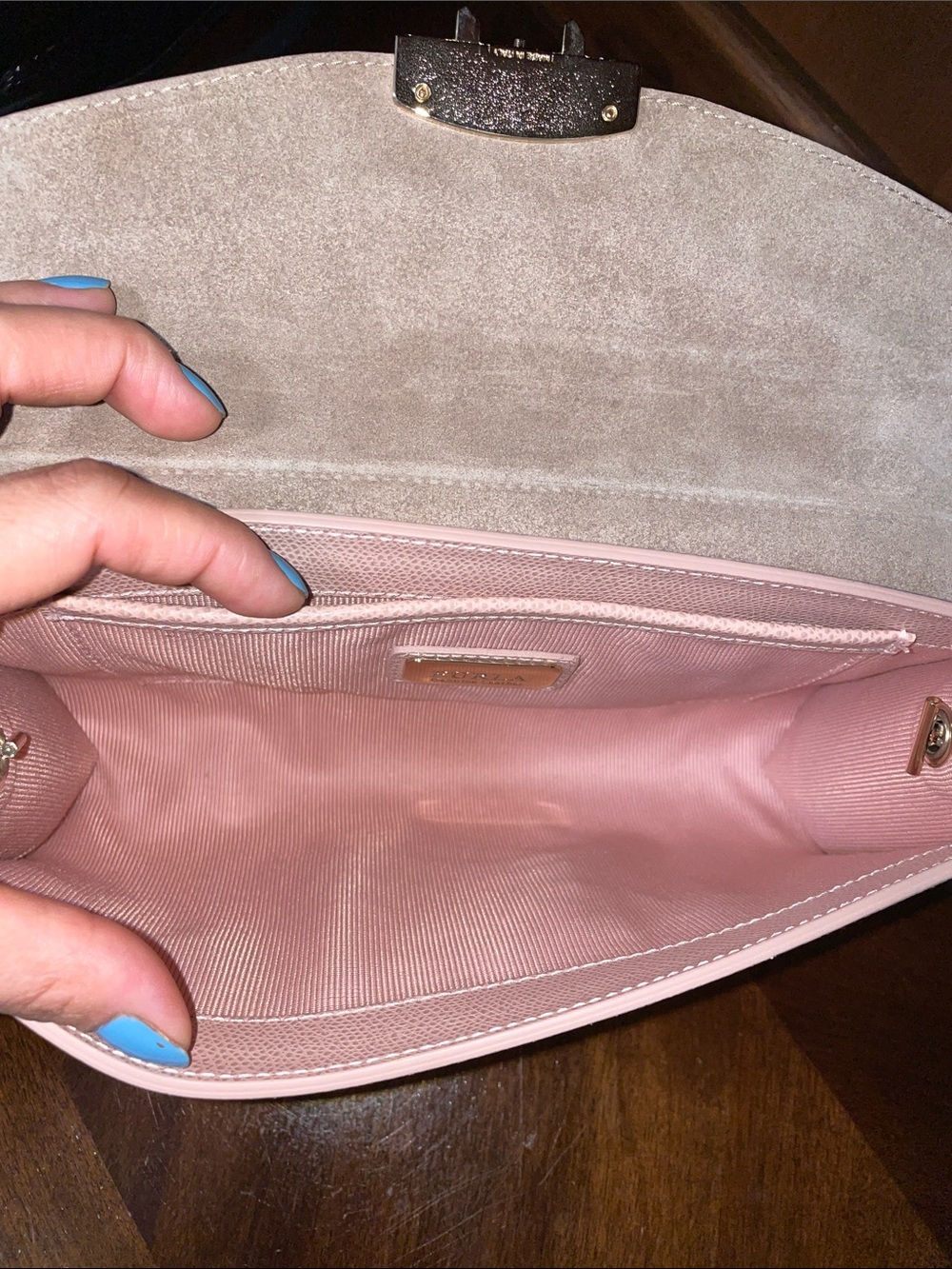 Furla Blush Pink Leather Crossbody with Gold Hardware - Picture 4 of 10
